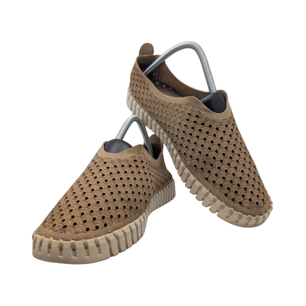 Ilse Jacobsen Tulip Taupe Suede Slip Ons Size 40/ Women 8